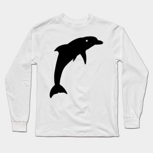 Dolphin Black Silhouette Animal Pet Cool Style Long Sleeve T-Shirt